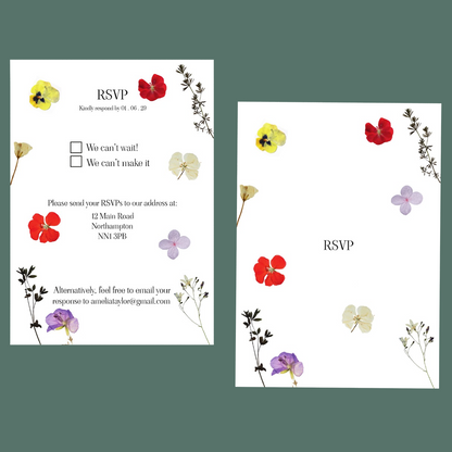 RSVP Cards - Pressed Flowers