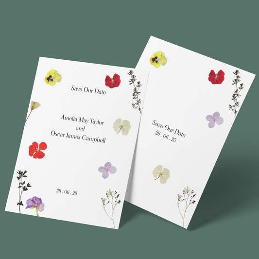 Save The Dates - Pressed Flowers