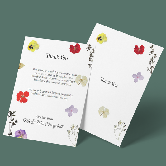 Thank You Cards - Pressed Flowers