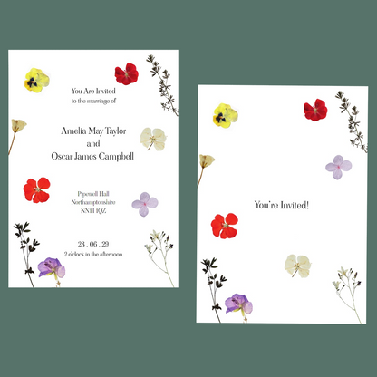 Wedding Invitations - Pressed Flowers