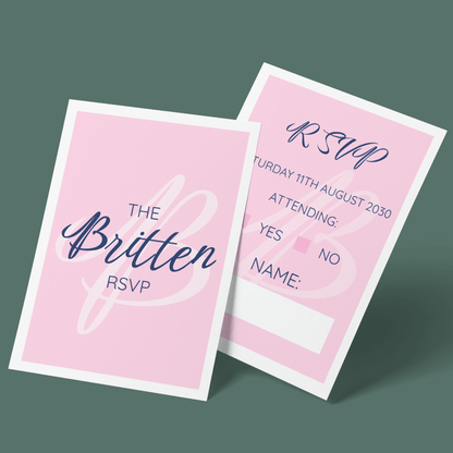 RSVP Cards - Pretty In Pink