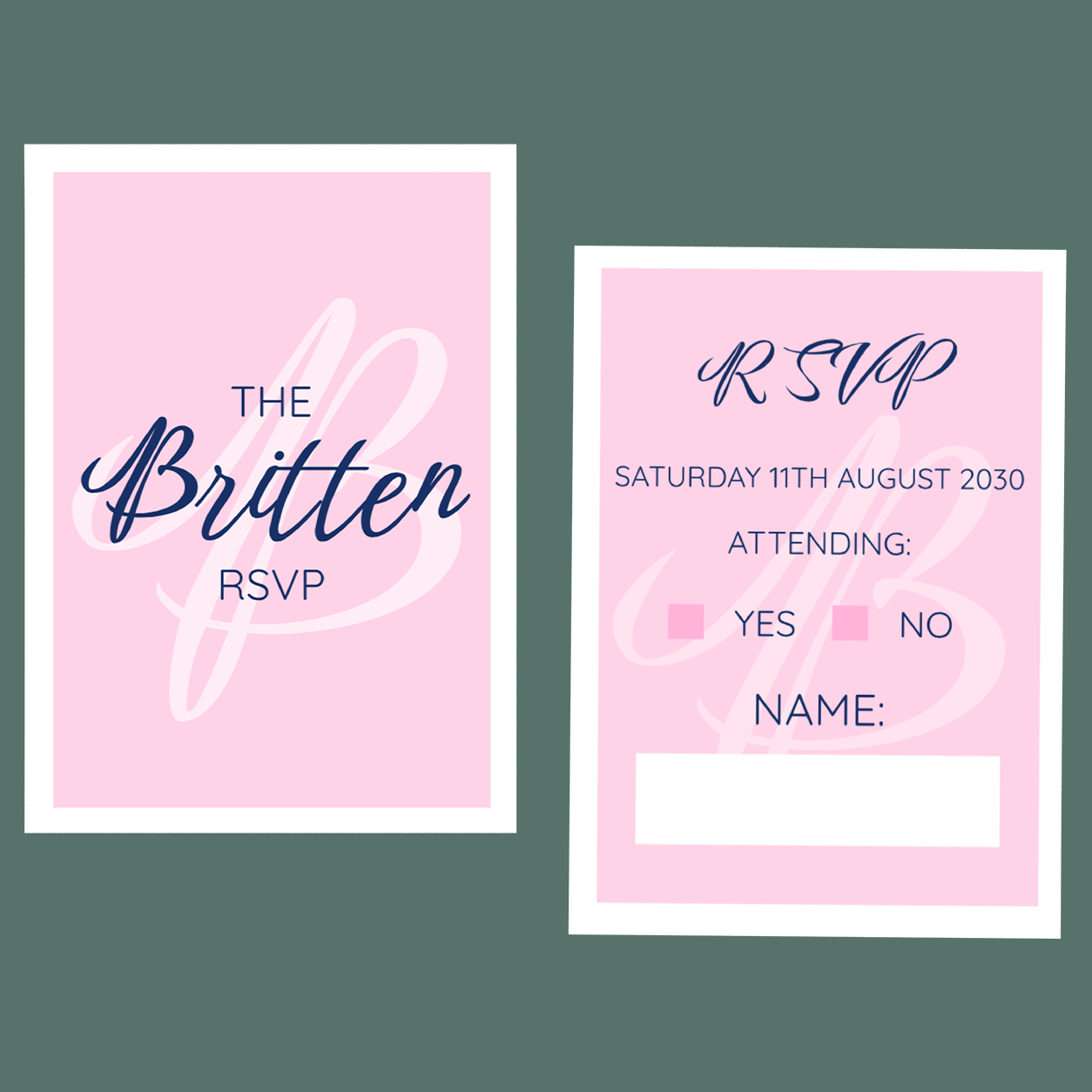 RSVP Cards - Pretty In Pink