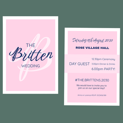 Wedding Invitations - Pretty In Pink