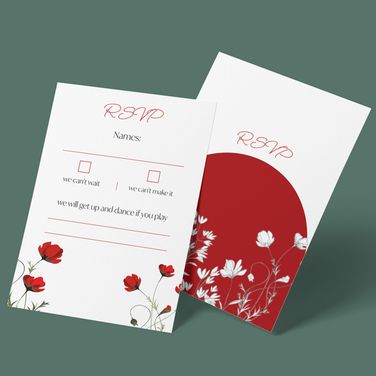 RSVP Cards - Poppy Fields