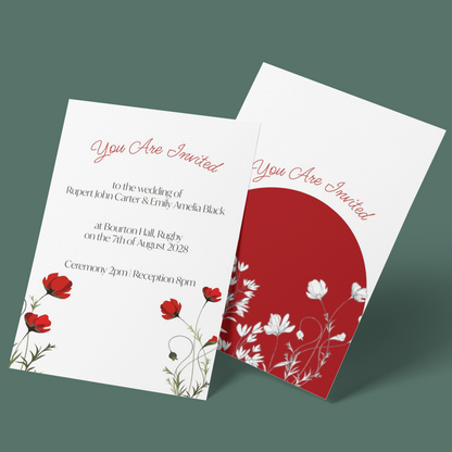 Wedding Invitations - Poppy Fields