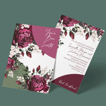 Wedding Invitations - Peonies In Bloom