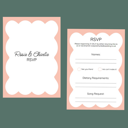 RSVP Cards - Wavy Border