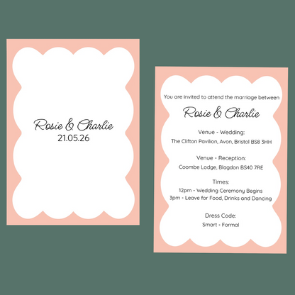 Wedding Invitations - Wavy Border