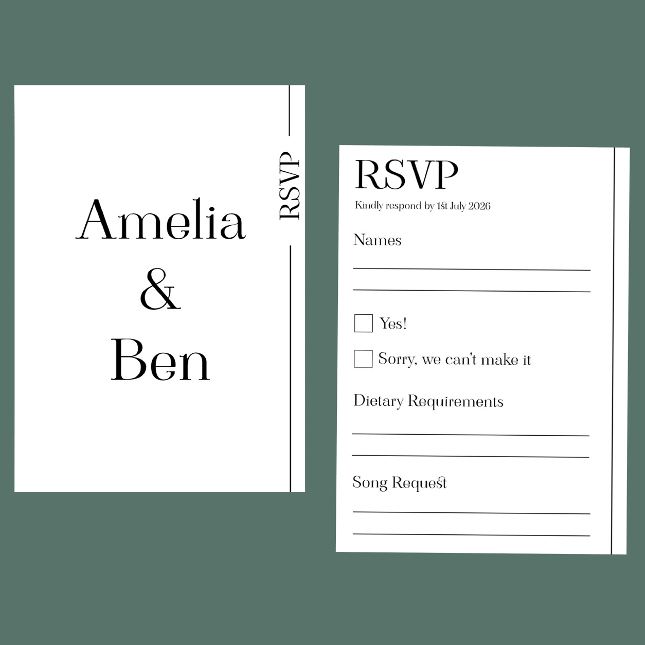 RSVP Cards - Wedding Elegance