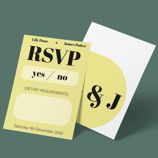 RSVP Cards - Retro Yellow