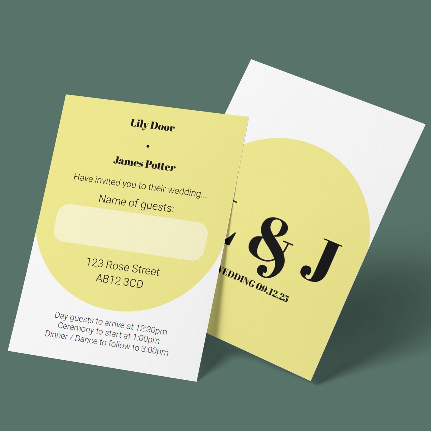 Wedding Invitations - Retro Yellow