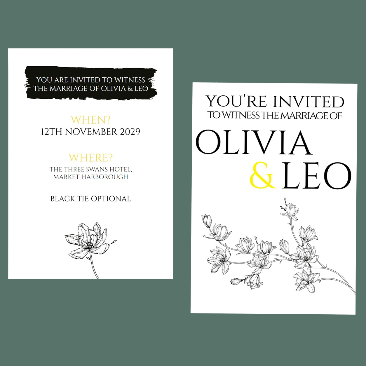 Wedding Invitations - Simply Yellow